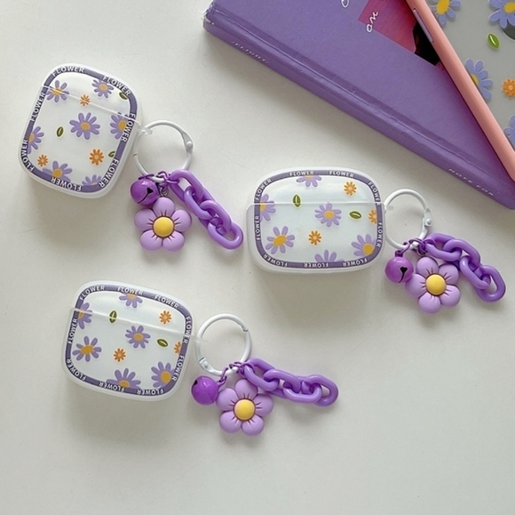 Floral Airpods Case Airpods Pro Case Airpods 3rd Gen Case keychain - Picture 3 of 12